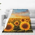 thumbnail image 1 of Fotbe Beautiful Golden Sunflower Field Manta de Franela Acolchonada con Estampado, Súper Suave y Esponjosa, Extra Grande para Sofá, Cama, Uso Todo el Año-50"x40", 1 of 7