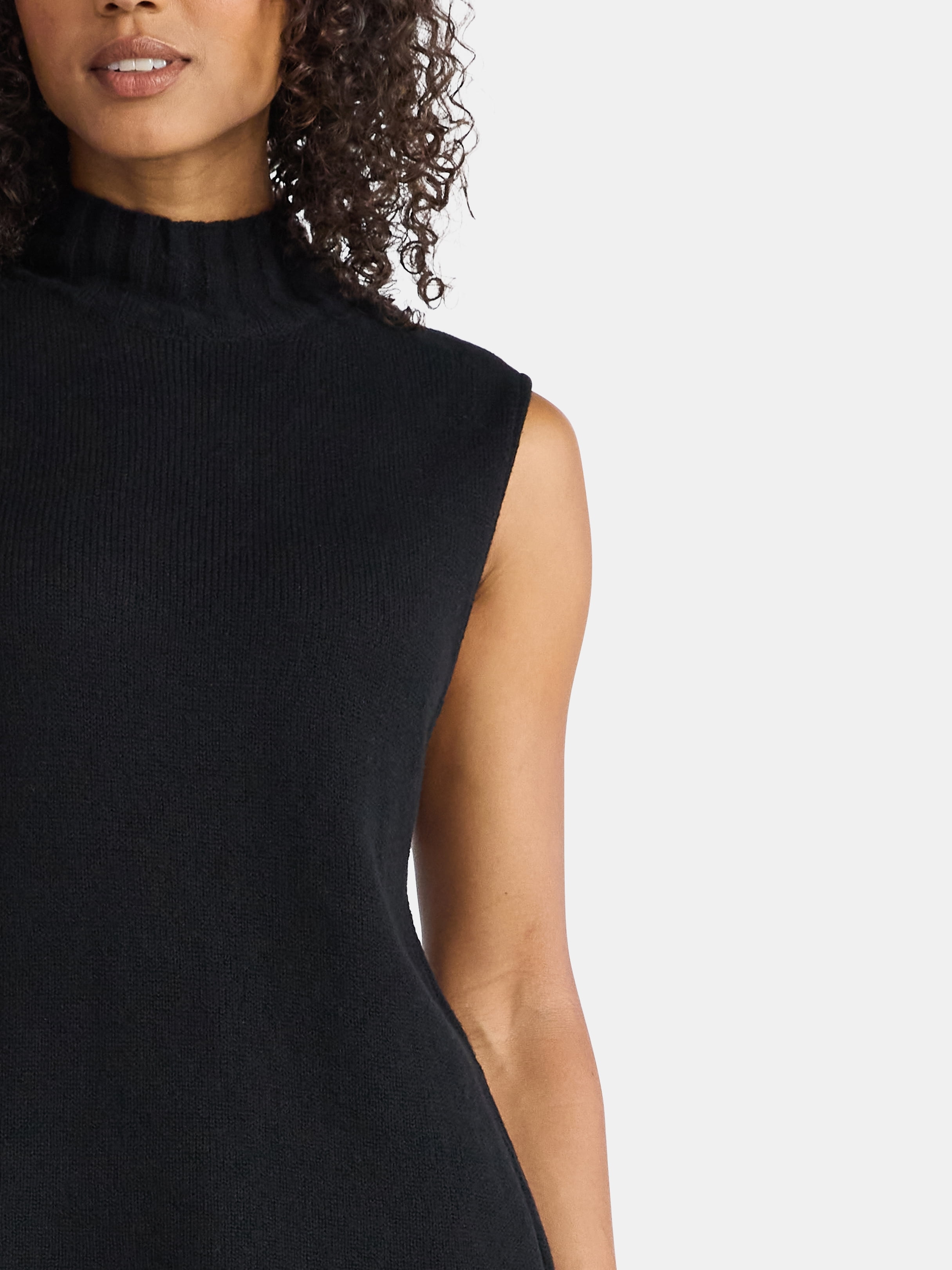 Time and Tru Women's Sleeveless Turtleneck Top and Pants Sweater Outfit Set, 2-Piece, Sizes XS – XXXL