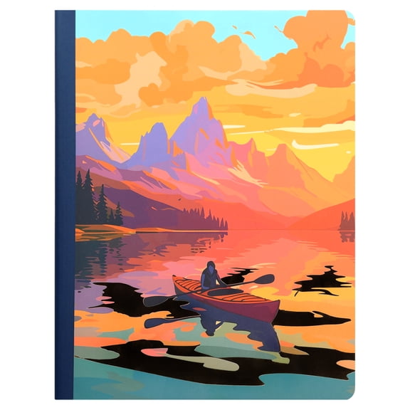 Pen+Gear College Ruled Composition Book, 7.5" x 9.75", Multicolor Kayak, 80 Sheets