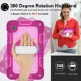 thumbnail image 2 of ELEHOLD 3-Layer Shockproof Case For Tab A 8.0 (2019) T290 / T295, Rugged Cover with 360° Rotating Kickstand, Wrist Strap, Detachable Shoulder Strap, Rose+Pink, 2 of 7