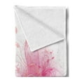 thumbnail image 2 of Romantic Soft Flannel Fleece Throw Blanket, Valentines Day Themed Hearts Floral Arrangement Amour Illustration, Cozy Plush for Indoor and Outdoor Use, 50" x 60", Pink White, by Ambesonne, 2 of 5