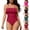 Black, variant on Women's Swimsuit Wirefree Design Tummy Control Bare Back Round Neck Ring Hardware Summer Getaway Comfortable Green M