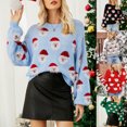 thumbnail image 4 of Christmas Sweaters for Women Xmas Santa Long Sleeve Crewneck Oversized Sweater Fuzzy Knitted Pullover Tops, 4 of 5