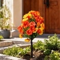 thumbnail image 6 of Artificial Orange Mum Topiary Outdoor Fall Decor with Ground Stake for Porch, Garden Planters, 6 of 9