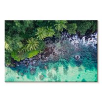 Elephant Stock Maui Rocky Seashore Wall Art - Horizontal Canvas Wall Art - Living Room Wall Decor - Beach Canvas - Blue And Gray Decor - 30" x 20"