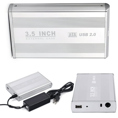 HDE 3.5 Inch SATA Hard Drive Case USB 2.0 Powered External Aluminum Enclosure Silver (Best External Raid Enclosure)