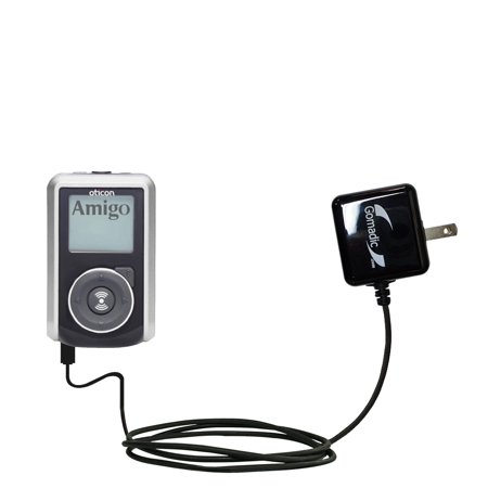 Gomadic Intelligent Compact AC Home Wall Charger suitable for the Oticon Amigo T30 / T31 - High output power with a convenient, foldable plug design -