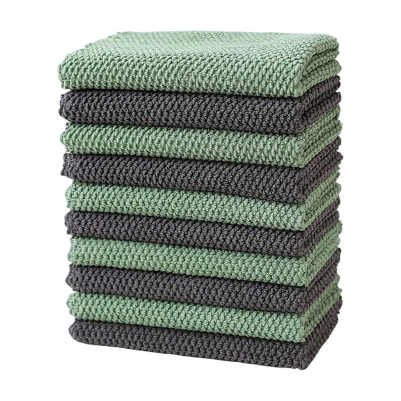 Kitchen Dish Cloths, Cotton Waffle Weave, Ultra Soft Absorbent, Quick Drying Dish Towels, 10 Pack