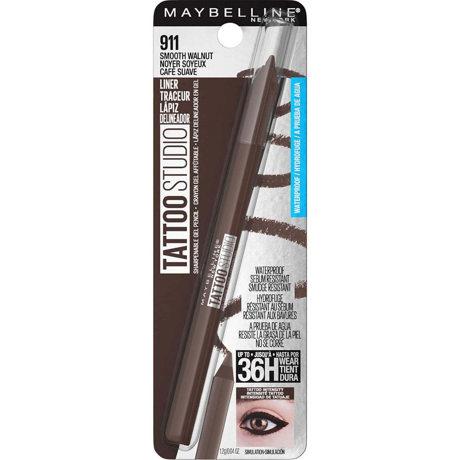 Maybelline New York, Crayon traceur gel aiguisable longue durée, Maquillage traceur, 1.1  mL 1,1 ml