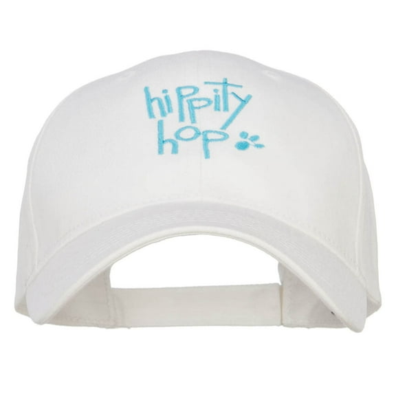 Easter Hippity Hop Embroidered Cotton Cap - White OSFM