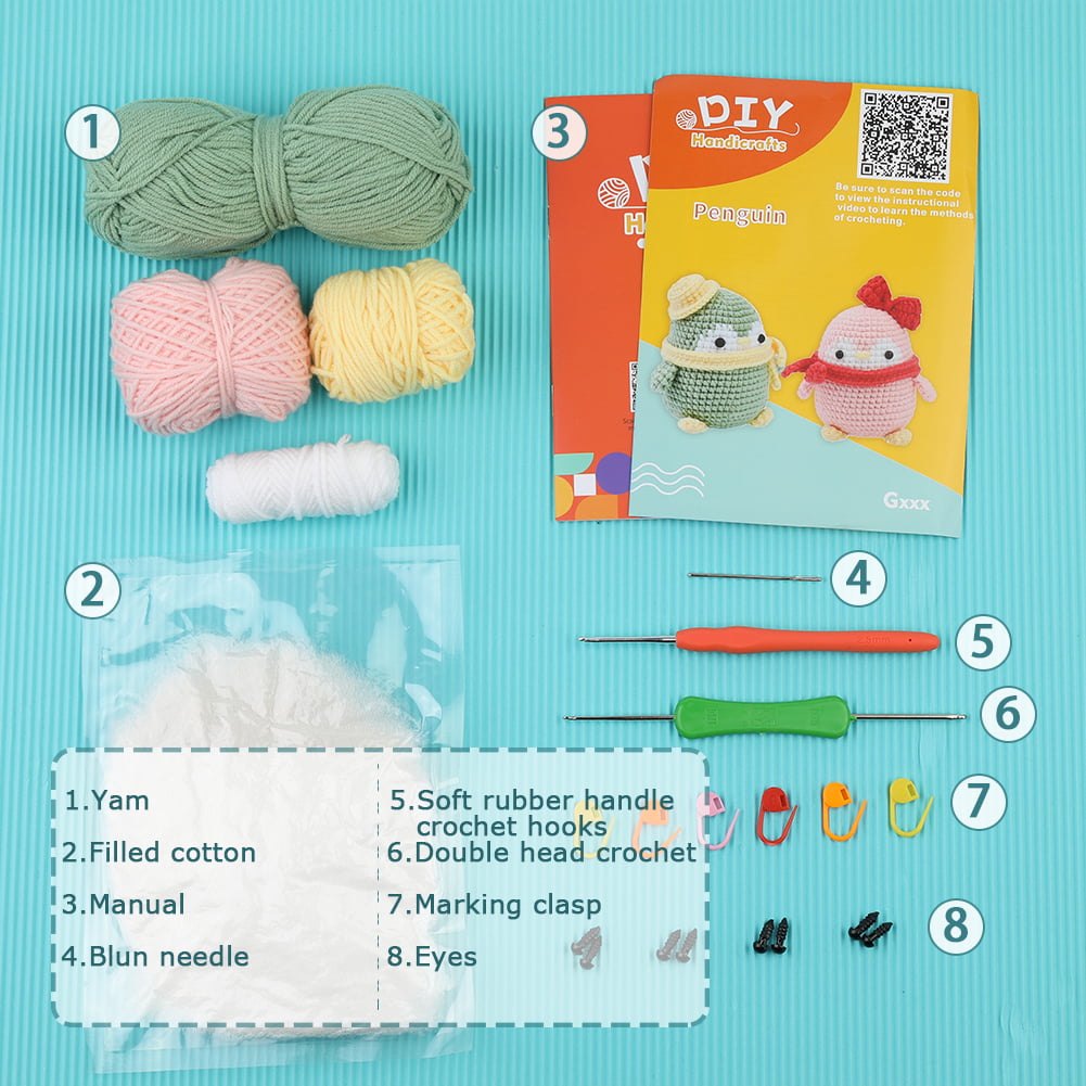  Ciseret Crochet Kit for Beginners Animals - 2 pcs Dinosaur with  20 pcs Crochet Set for Adult - Step by Step Video Tutorials Learn to  Crochet Kits - Yarns, Hook, Accessories