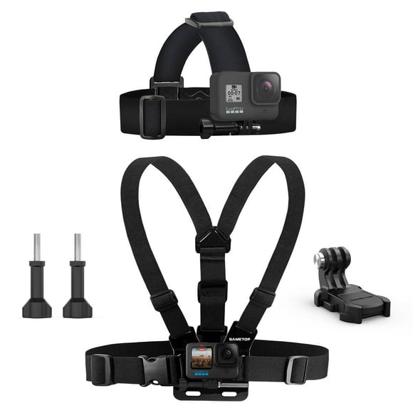 Sametop Head Mount Strap Chest Mount Harness Chesty Kit Compatible with GoPro Hero 12, 11, 10, 9, 8, 7, 6, 5, 4, Session, 3+, 3, 2, 1, Hero (2018), Fusion, Max, DJI Osmo Action Cameras