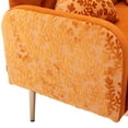 thumbnail image 5 of Royard Oaktree 55" Velvet Sofa Button Tufted Loveseat with Two Pillows Upholstered Small Sofa Chair with Gold Metal Feet Modern Decor Sofa Couch for Living Room Bedroom Apartment,Orange, 5 of 5