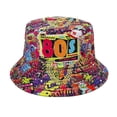 thumbnail image 1 of Retro neutro nostálgico 80 90 cinta patrón sombrero de pescador sombrero de protección solar al aire libre, 1 of 1