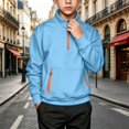 thumbnail image 2 of YOUYEDIAN Boys Half Zip Sweatshirt Kids Casual Long Sleeve Mock Neck Pullover Hoodie with Pockets, 2 of 5