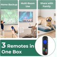 thumbnail image 3 of 3 Packs Universal for Roku TV Remote, Replacement for TCL/Onn/Hisense/Element/Sharp/Haier/Hitachi/LG/Sanyo/JVC/Magnavox/RCA/Westinghouse Roku TV Remote with 8 Shortcuts, 3 of 4