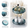 thumbnail image 4 of Organizador de maquillaje INVSSENE, giratorio 360°, 2 niveles, azul, 4 of 6