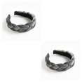 thumbnail image 4 of Qarigey Trenza Velour Diadema Estilo bohemio Ancho para mujer Aro para el cabello Banda para la cabeza de invierno Deportes de cara Banquete de Gris 2Conjunto, 4 of 6