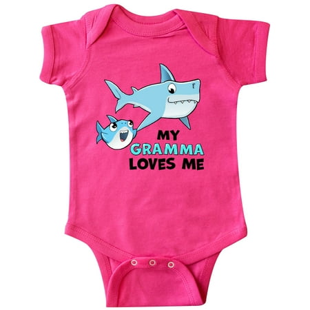 

Inktastic My Gramma Loves Me with Cute Sharks Gift Baby Boy or Baby Girl Bodysuit