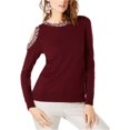 thumbnail image 1 of I.N.C chandail-Over Orné pour Femmes, Rouge, Très Grand, 1 of 1