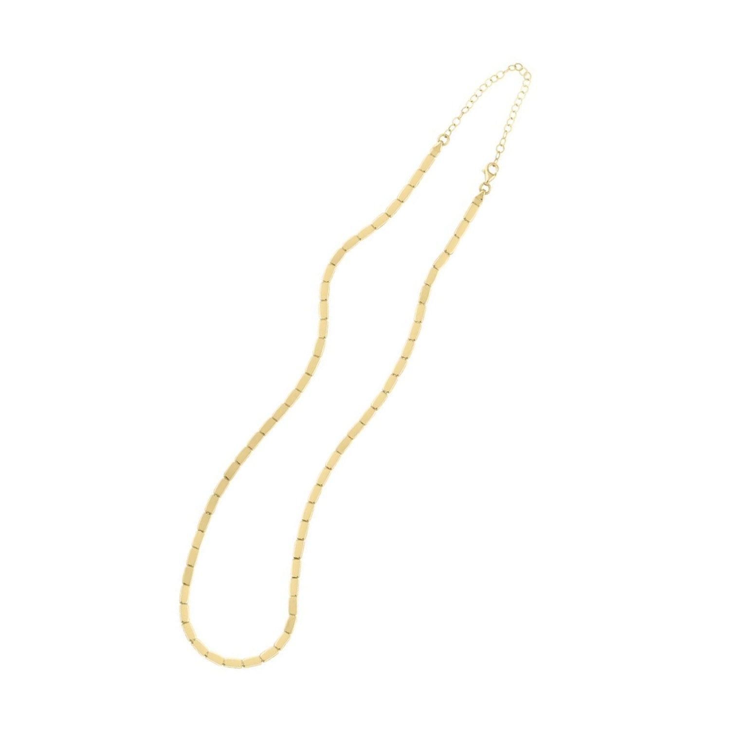 JewelStop 14k Yellow Gold Polished Finish 0.8mm Yellow Brick Chain Necklace, Pear Shaped Lobster Clasp - 18"