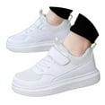 thumbnail image 2 of ZHOGXU Big Girls Boys Sneakers Soft Sole Non Slip Solid Color Lace Up Mesh Comfortable Breathable Casual Sports Shoes For Outdoor Activities White 30, 2 of 9