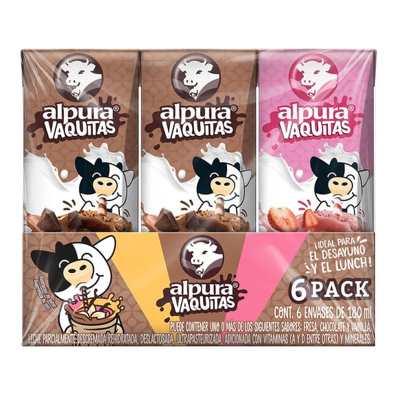 Leche Alpura saborizadas 6pack multisabor 180ml c/u