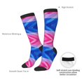 thumbnail image 5 of Bisexual Pride Flag Knee High Socks for Women Long Leg Warmers Socks, 5 of 7