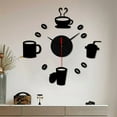 thumbnail image 6 of Diy Wall Clock, 20X20 Inch Black Coffee Themed Silent Non-Ticking Clock With Coffee Cup & Bean Decor, For Kitchen, Living Room, Bedroom, Coffee Shop, Home Decor, 6 of 8