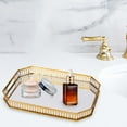 thumbnail image 6 of FITYLE Makeup Organizer Mirror Tray Cosmetic Glass Iron Modern Vanity Tray Perfume Tray for Home Decor Bathroom Toilet Dressing Room 29x18CM, 6 of 9