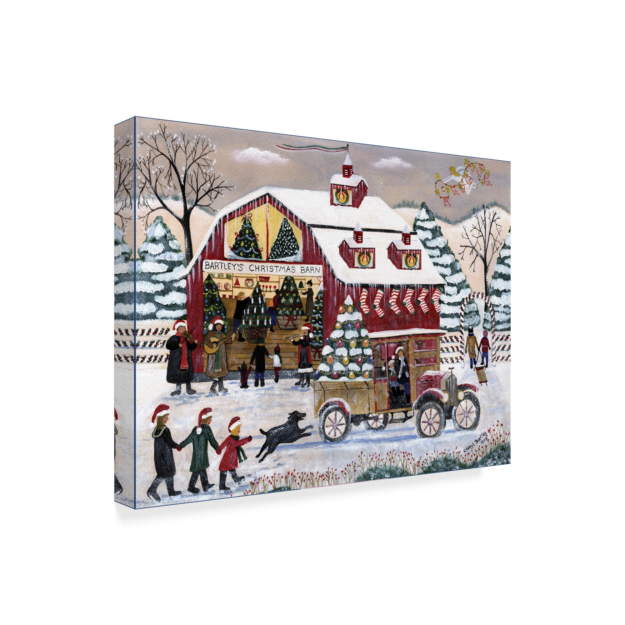 Trademark Fine Art 'Bartleys Christmas Barn ' Canvas Art by Cheryl Bartley