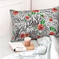 thumbnail image 4 of Balery Roses Mixed Zebra 1 Funda de Cojín Estampada, Regalos para Mujeres, Regalos de Amor para Ella, Regalos para Novia o Esposa, Funda de Almohada-14"x20", 4 of 6