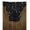 thumbnail image 3 of SHCKE 4 Pieces/set Clip In Hair Extensions 24 Inch Straight Hair Extensions Thickned Hair Extensions Synthetic Fiber Hair Extensions for Women Light Chestnut Brown, 3 of 5