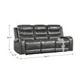 thumbnail image 2 of Lexicon Putnam Double Reclining Sofa with Drop-Down Cup Holders in Gray, 2 of 7
