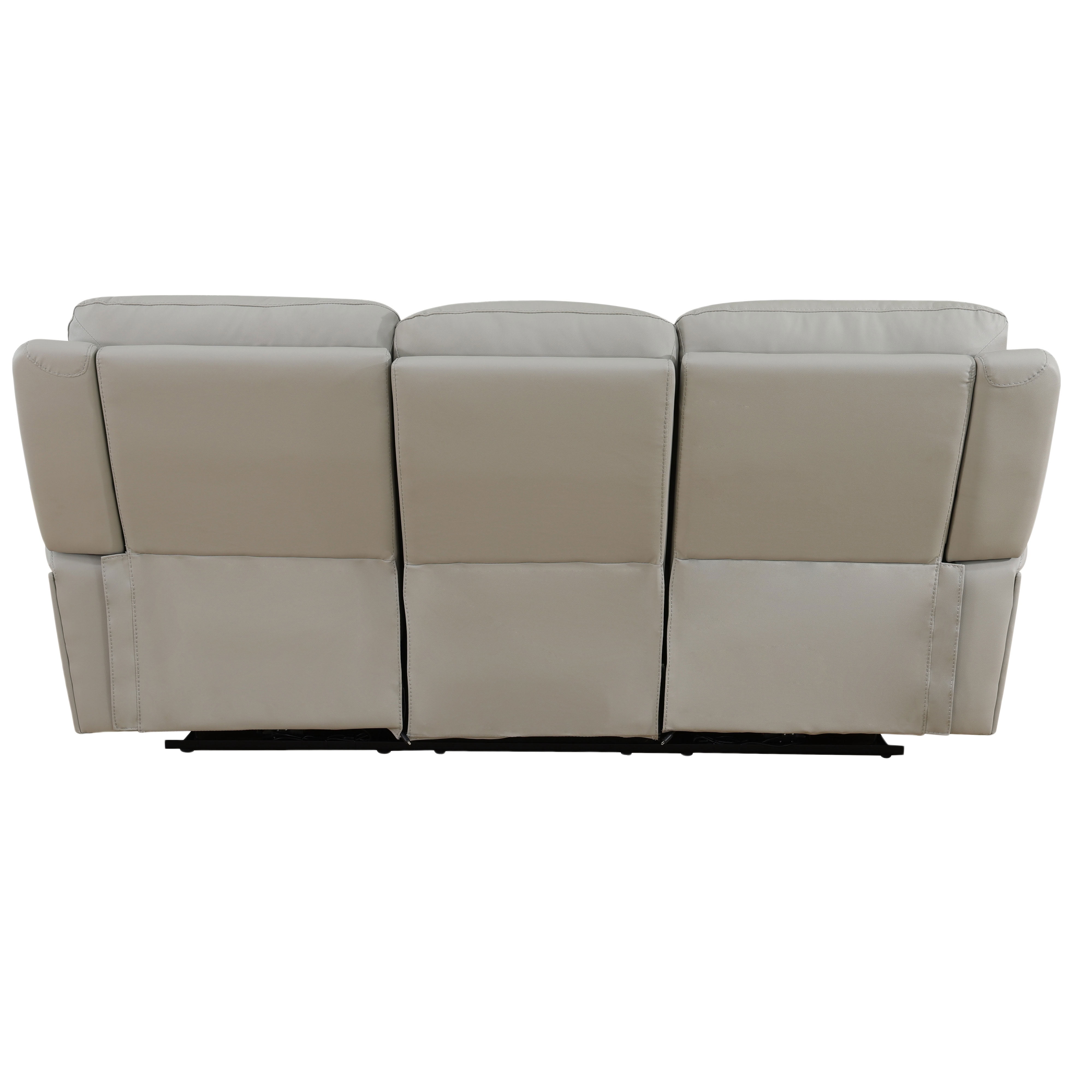 MAYEERTY 3-Seater Recliner Sofa, Genuine Leather with USB Charging for Living Rooms