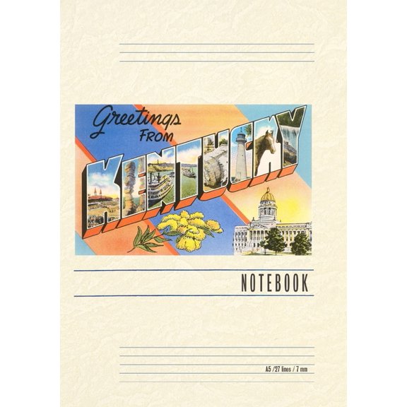 Vintage Lined Notebook Greetings from Kentucky, (Paperback)