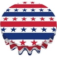 thumbnail image 3 of USA Flag Checkered Tablecloth Round 60\u201dx60\u201d Stars Patriotic Table Cloths for Parties Waterproof Fabric Protector for July 4th Independence Day Small Tablecloths Decor for Party Holiday Home, 3 of 6