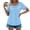 Blue women v neck lace top a1, variant on SSZMDLB Women V Neck Short Sleeve T-Shirts Eyelet Lace Top Curved Hem Solid Casual Summer Tees Elegant Vacation Outfits Workout Clothes, White XL
