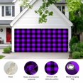 thumbnail image 2 of Black Purple Plaid Garage Door Cover Banner 7 x 16 FT, Farmhouse Simple Buffalo Checked Garage Door Curtains Backdrop with Grommets for Indoor Outdoor Wall Party Porch Yard Decorations Background, 2 of 9