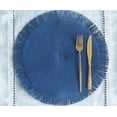 thumbnail image 2 of Fennco Styles Handwoven Fringe Boho Placemats 15" Round, Set of 4 - Navy Blue Braided Texture Table Mats for Home, Dining Room, Banquets, Family Gathering and Special Occasion, 2 of 7