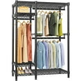 thumbnail image 1 of VIPEK V2S Garment Rack Heavy Duty Commercial Grade Rack, 4 Tiers Adjustable Wire Shelving Clothing Racks with 3 Hanging Rods, Freestanding Closet Metal Wardrobe Closet, Max Load 650LBS, Black, 1 of 1