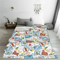 thumbnail image 5 of Pofeuu Summer Stamp Print Ultra-Soft Micro Fleece Blanket,for Bed Or Sofa,All Season Throw Blankets Flannel Blanket-80"x60", 5 of 7