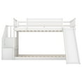 thumbnail image 5 of [US IN STOCK] Twin over Twin Bunk Bed with Convertible Slide and Stairway, White, 5 of 9