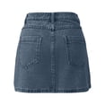 thumbnail image 6 of JTieacloth Stylish Casual Denim Mini Skirt With Asymmetric Hem For A Slimming And,Women's Skirts(Blue), 6 of 6