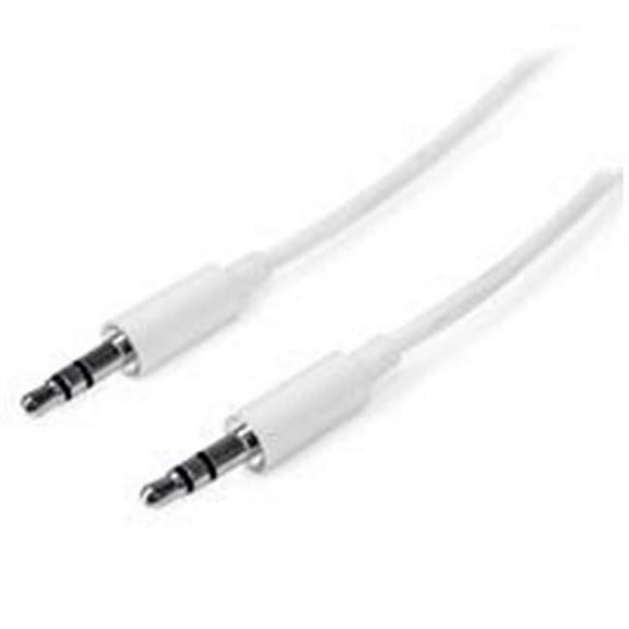 1m Slim 3.5mm Stereo Audio Cable Male to Male Cable, White