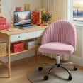 thumbnail image 2 of Homall Home Office Chair Adjustable Swivel Vanity Chairs Mid Back Rolling Task Chairs for Bedroom, Living Room or Study, Pink, 2 of 13