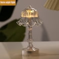 thumbnail image 5 of Battery Operated Table Lamp, Bedside Table Lamp, Vintage Night Light, Ambient Lighting Lamp, Transparent Mini Ribbedbedside Led Accent Light, Soft Non-Glaring Glow for Bedroom, 5 of 7