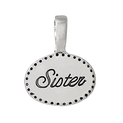 European Sister Charm Spacer Bead - Fits Pandora, Chamilia Snake Chain Bracelets, Zinc Alloy - View #12