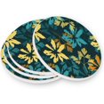 thumbnail image 3 of Coolnut Little Leave Flowers Round Cup Coaster with Ceramic Stone and Cork Base 2PCS, Absorbent Cup Mats, Cup Protection Mat for Home, Kitchen and Bar83 Home Decor Gifts, 3 of 6