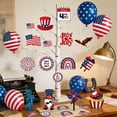 thumbnail image 5 of DefiDgd 12pcs 4th of July Wooden Hanging Ornaments,Patriotic USA Flag Style Hanging Decor for Memorial Day Anniversary Party Home Tree Window Wall Decoration(G), 5 of 6